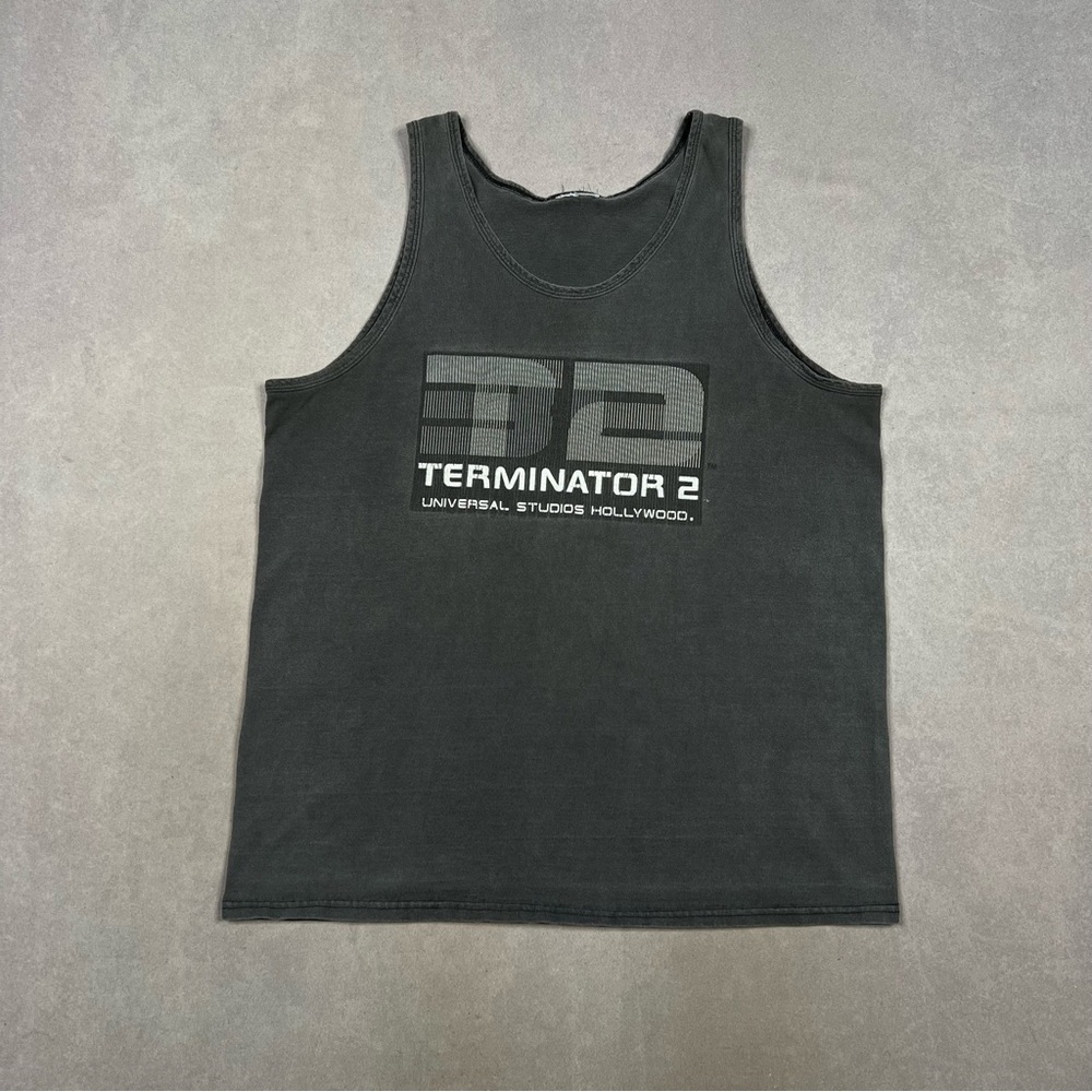 Terminator 2 Vintage Universal Black Tank Top Classic Sleeveless Design